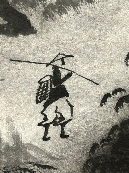 Hanging scroll Landscape Ink wash painting Showa retro