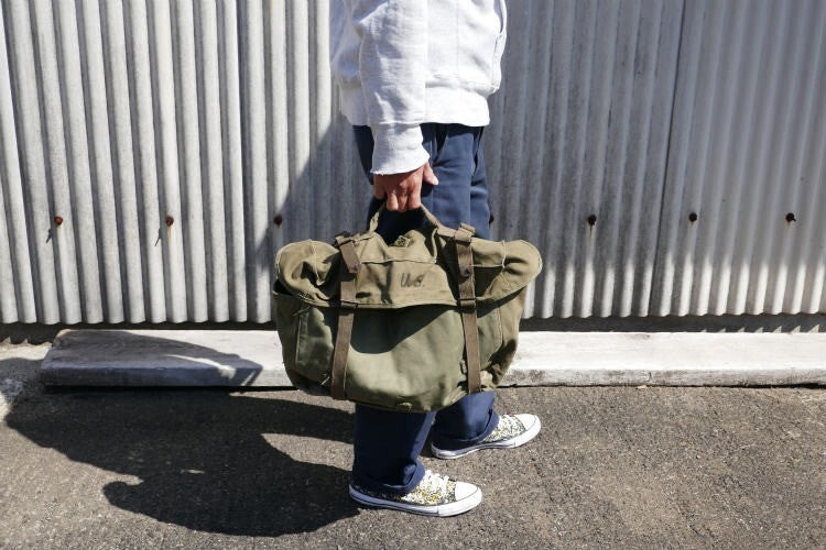 US Army real military M-1945 khaki canvas 40's vintage field cargo pack bag USA