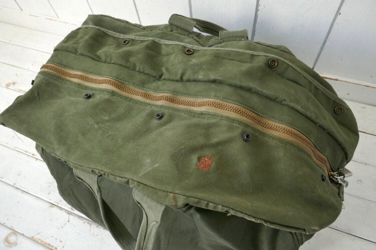 Military US Army USAF LIGHTNING Zipper Vintage Flyers Kit Bag Boston Bag USA