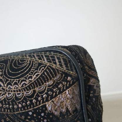Rare Item BALLY Paisley Pattern Clutch Bag Wood Vintage 14a