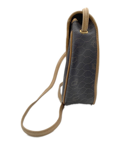 Dior Honeycomb Shoulder Crossbody Bag Brown Canvas Leather Vintage Auth