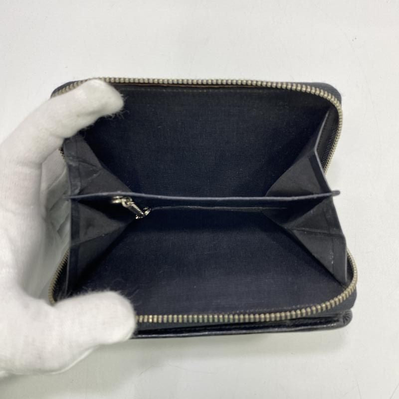 Jean Paul Gaurtier Dragon Embossed Bifold Wallet Black Leather Zip Around Men's