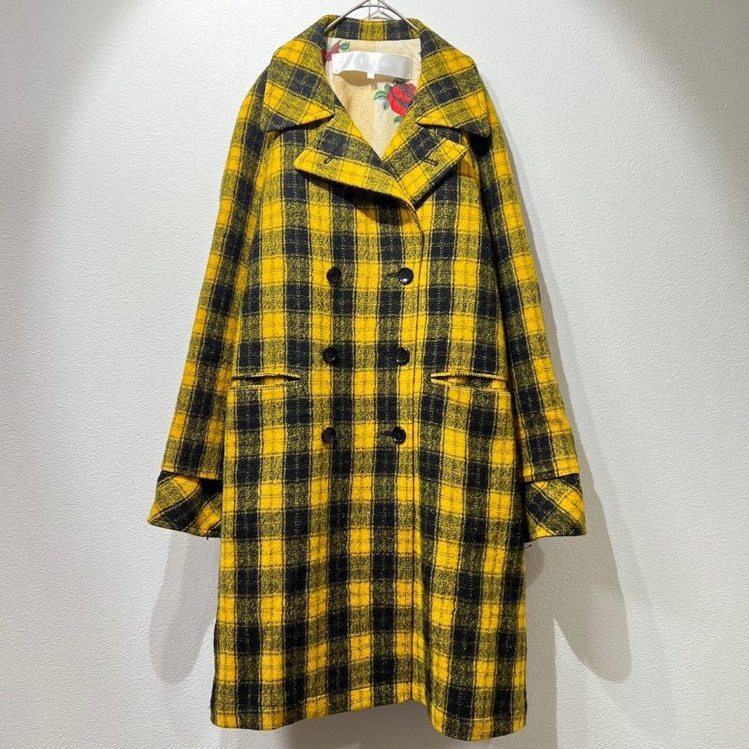 Comme Des Garcons Tao Jacket Tartan check switch coat floral pattern all-over