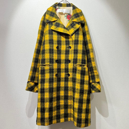 Comme Des Garcons Tao Jacket Tartan check switch coat floral pattern all-over