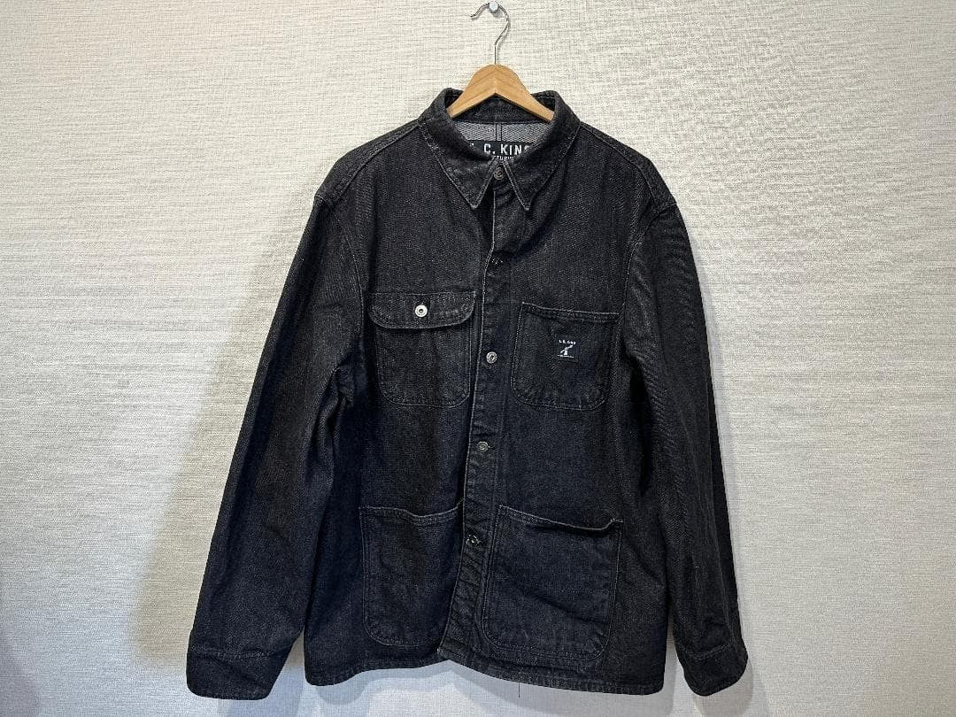 LC King Pointer Black Denim Chore Coat Charcoal Used JAPAN