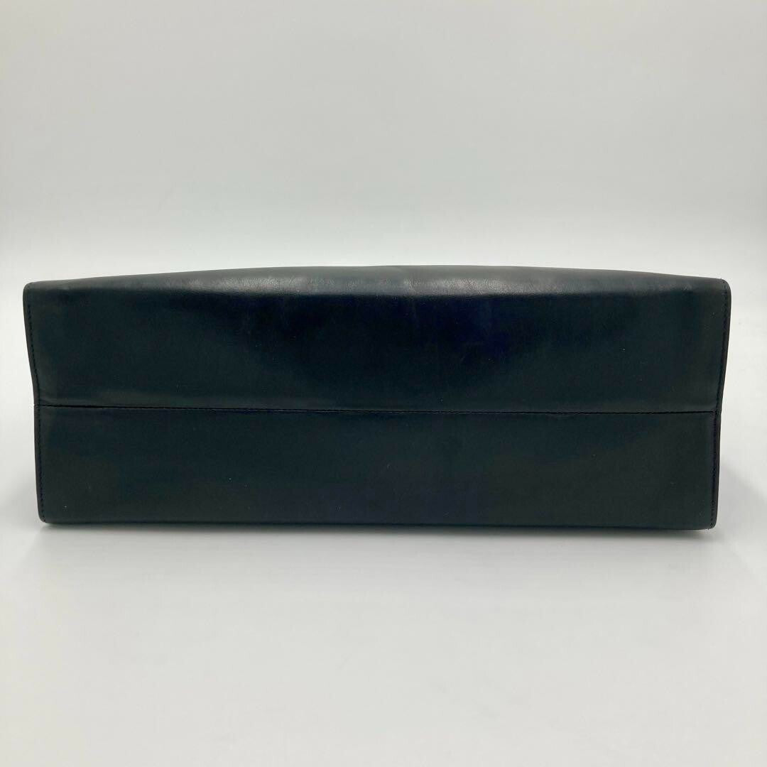 VINTAGE OLD Gucci Black Leather Handbag Business Bag
