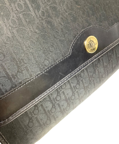 Dior Trotter Chain Shoulder Crossbody Bag Black Canvas Leather Vintage Authentic