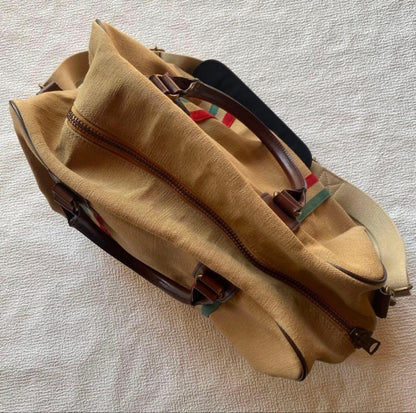 Rare grips Boston 2way Shoulder Bag Vintage Beige Leather Travel Purse