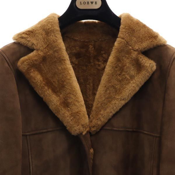 LOEWE Sheep leather leather Mouton jacket 36 Brown genuine leather Women JAPAN