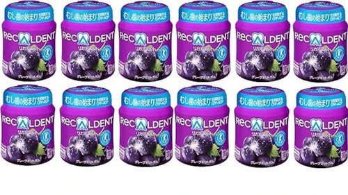 Recaldent Grape Mint Gum Bottles Dental CPP-ACP x 12 Sugar-less Pepper JP