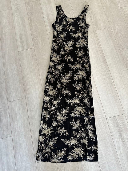 Vintage Betsey Johnson Maxi Dress Womens Elegant Long Length Retro Style Up#1466