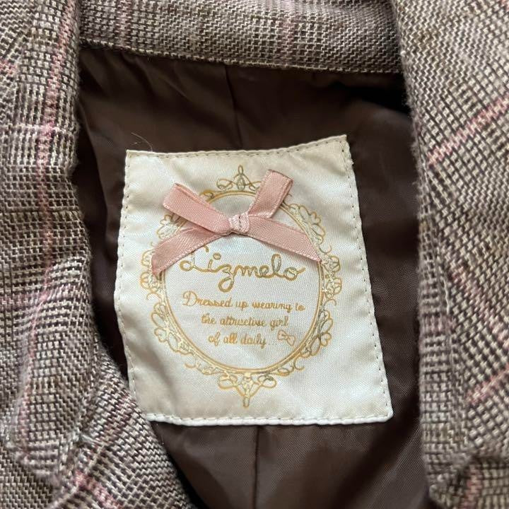 Liz Lisa MY MELODY Flare Trench Dress Plaid pattern color Brown Sweet Lolita