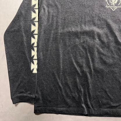 Iron Cross Spider Web Skull Long Sleeve T-Shirt Vintage Graphic L