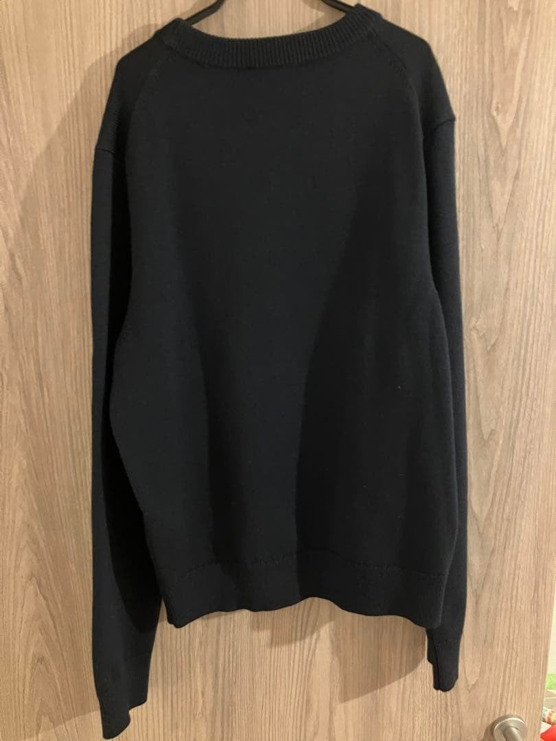 Sandro Navy Knit Sweater with Embroidery Size L Long sleeves USED item