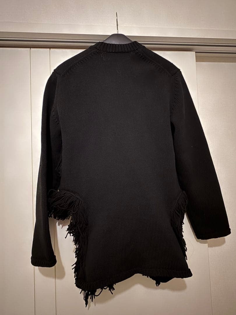 COMME des GARCONS HOMME PLUS 2023AW Fringe Knit Sweater Black M Excellent