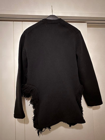 COMME des GARCONS HOMME PLUS 2023AW Fringe Knit Sweater Black M Excellent