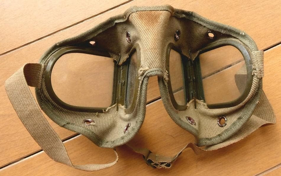 WW2 Imperial Japanese Army Tanker Goggles with Original Leather Case IJA Rare