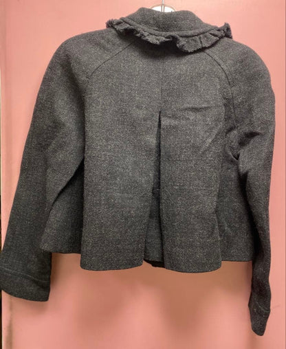 BLUGIRL Blumarine Gray Ribbon Jacket Size M Italian Made Shoulder width: 40 cm