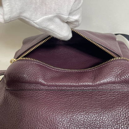 Coach Leather Backpack Purple Authentic Women's Rucksack Bag