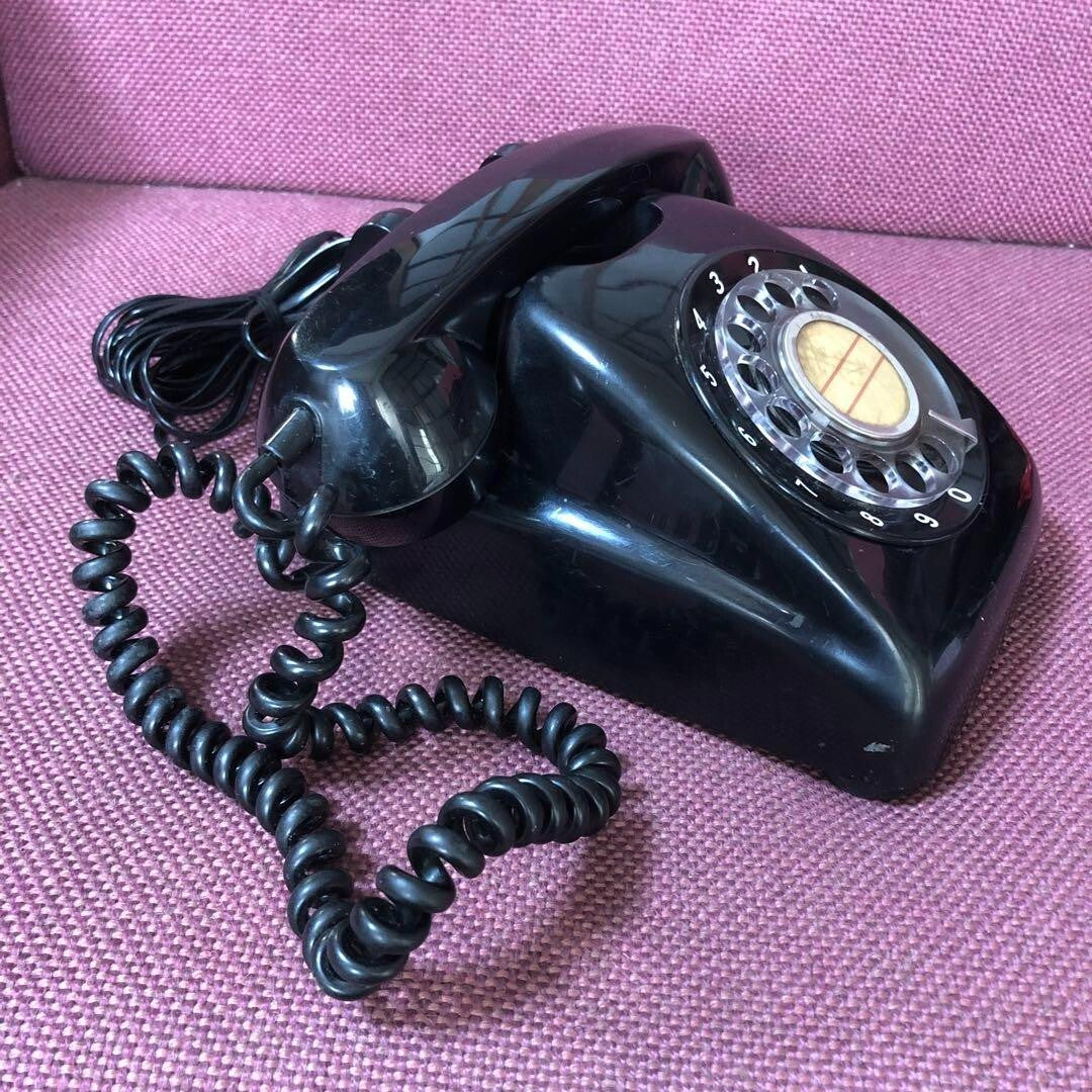 Antique Showa Retro Black Telephone Antique