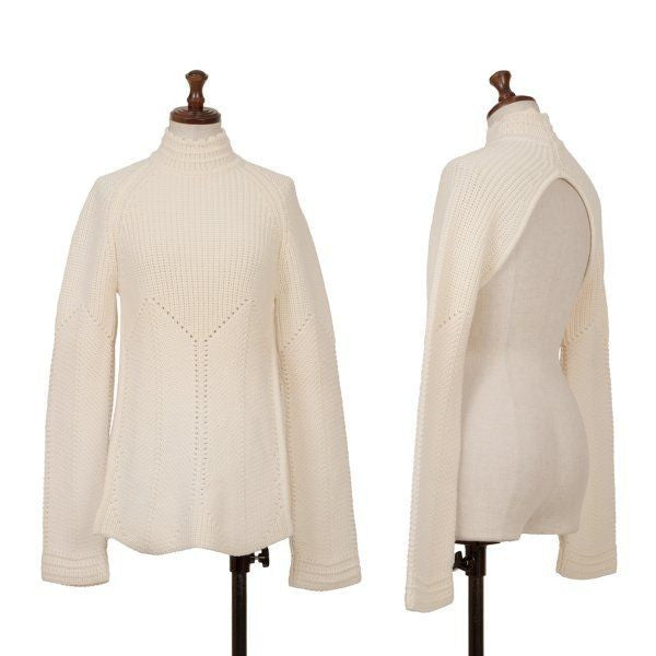 ALEXANDER MCQUEEN Backless Knit Sweater Cream Size 42 (M)