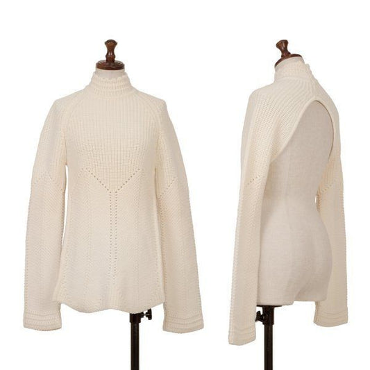 ALEXANDER MCQUEEN Backless Knit Sweater Cream Size 42 (M)