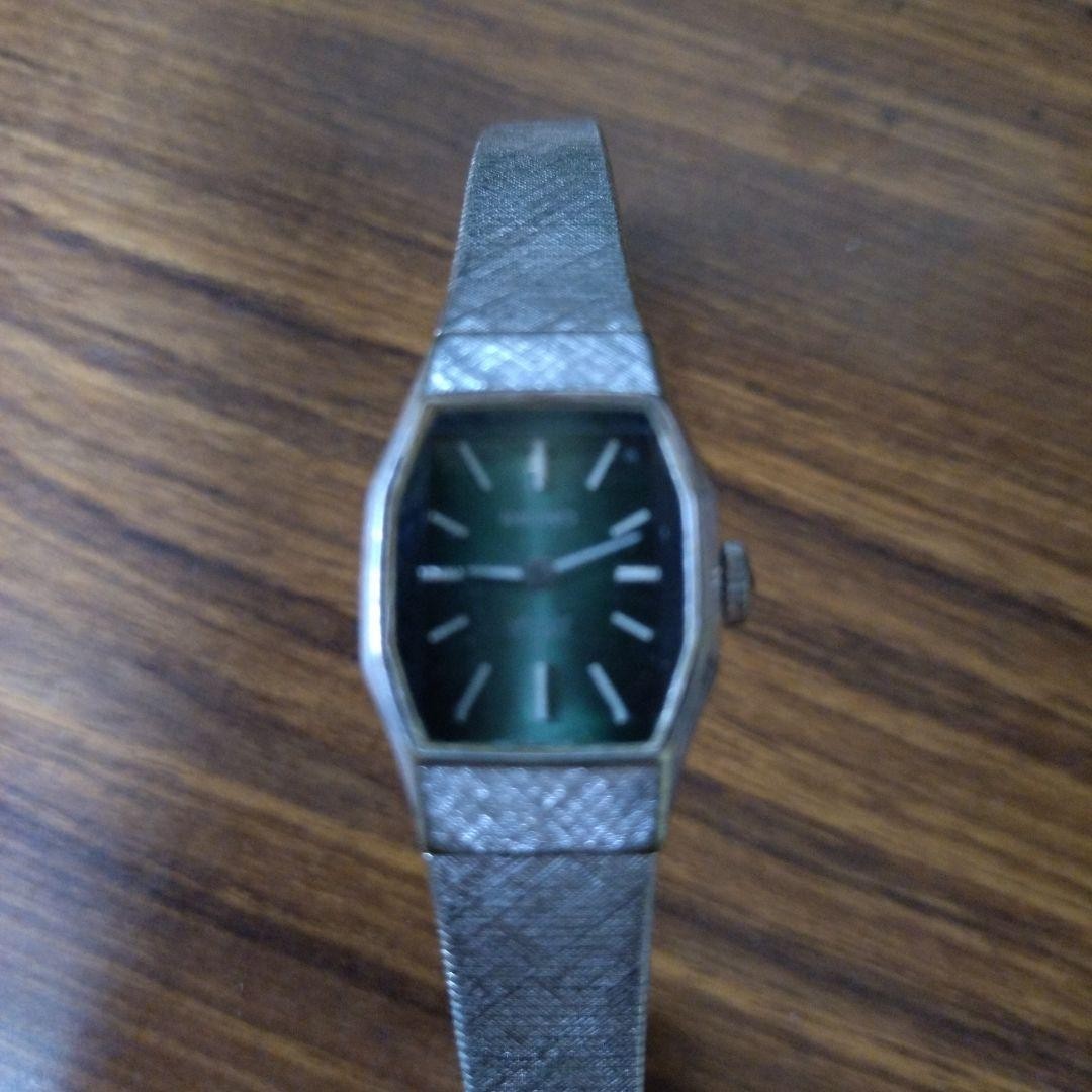Showa Retro SEIKO Hand-Wound Watch Green 23 Jewels 1140-3190 Working