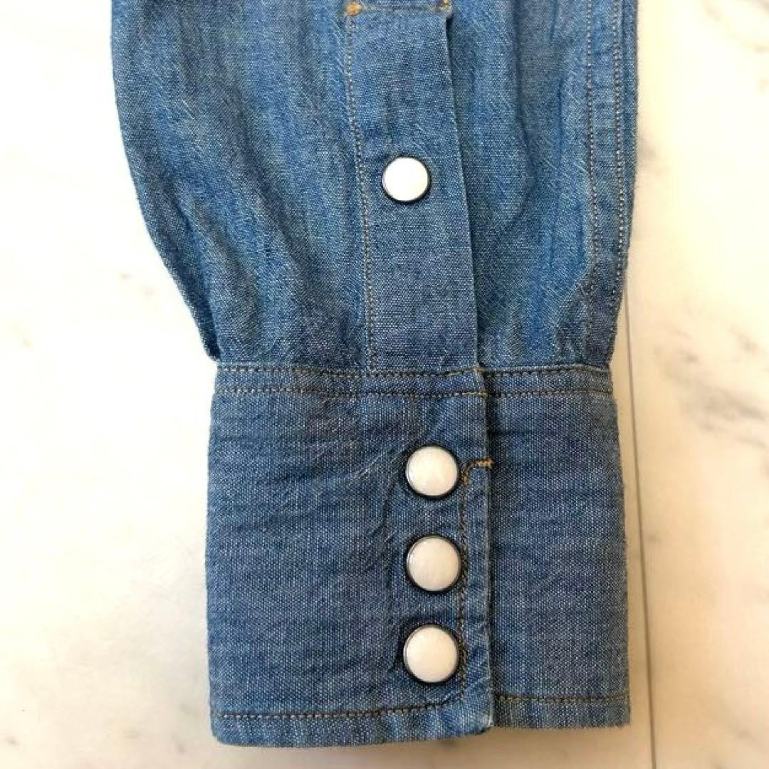 RRL Double R L Chambray Shirt Size 2 Women Limited Edition Rare American Fashion