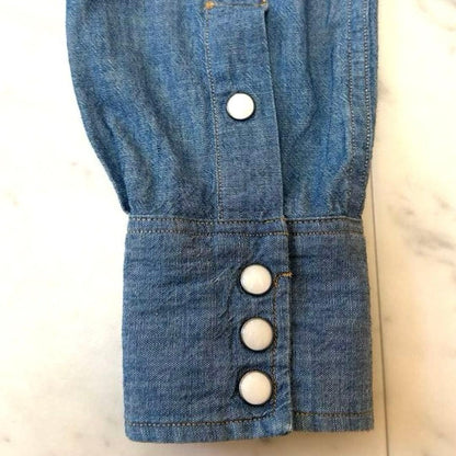 RRL Double R L Chambray Shirt Size 2 Women Limited Edition Rare American Fashion