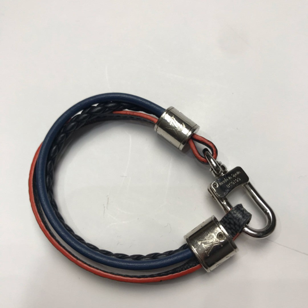Louis Vuitton M6423D LV Tréble Bracelet Silver Cuff Men Women Jewelry Used