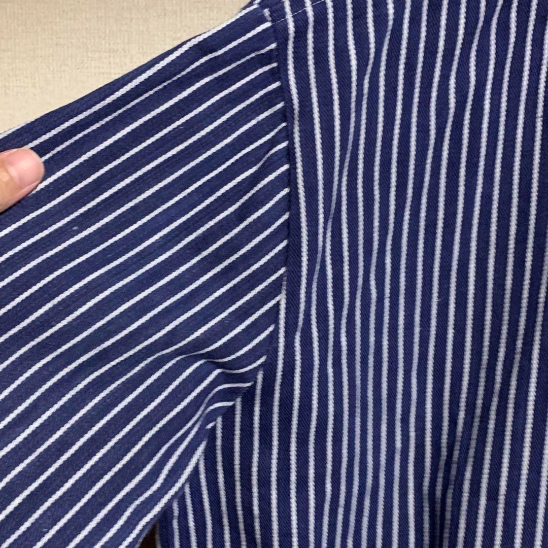 Vintage Blue Striped Fisherman Smock Men's Shirt
