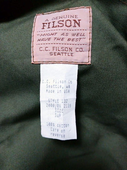 FILSON Fishing Strap Vest Green USA TALON Zip style 132 Vintage RARE