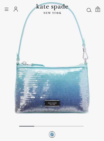 Kate Spade Sequin Mini Bag Shoulder Bag Blue Lulu Ombre Sequin