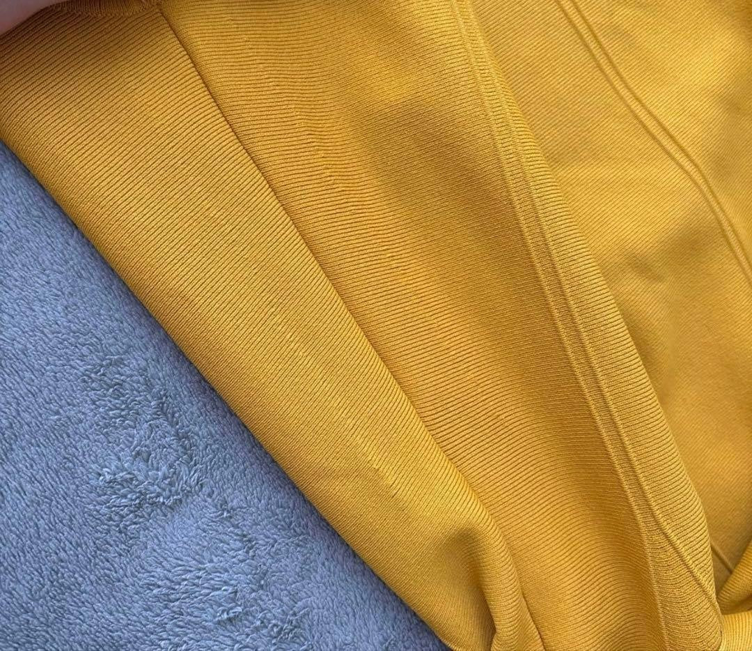 CAROLINA HERRERA Dress Sleeveless Yellow Flare Waist Ribbon 100cm S