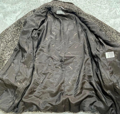 Max Mara Silver Tag Size:44/US:10 Dark Brown Mink Fur Tweed Coat 149627K Authen