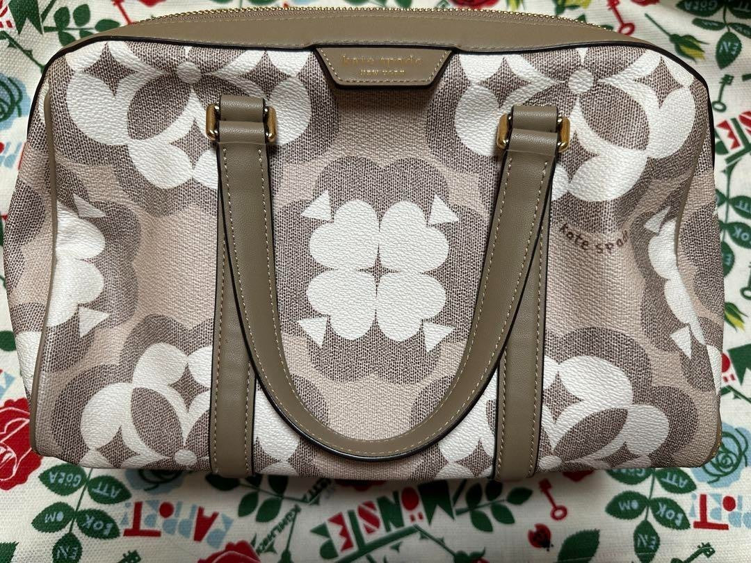 Kate Spade Spade Flower Monogram Beige 2-way Type Lightweight