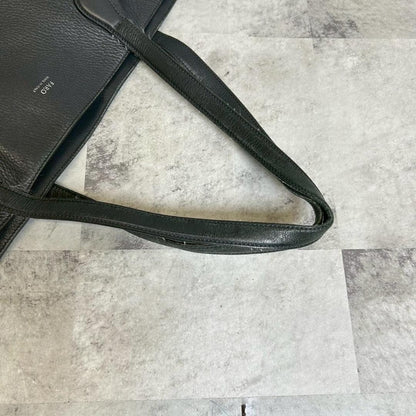 FARO Leather Tote Bag Large Capacity Black Italy Made Men Vintage