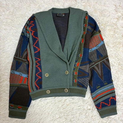 COOGI 3D Knit All-Over Print Cardigan and Skirt Set Made in Australia