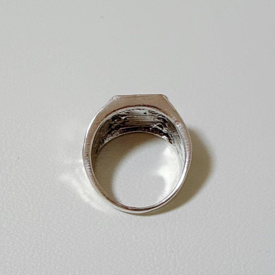 Turquoise Silver Ring, Square, Vintage, Sizes 9-9.5