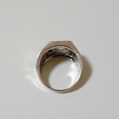 Turquoise Silver Ring, Square, Vintage, Sizes 9-9.5