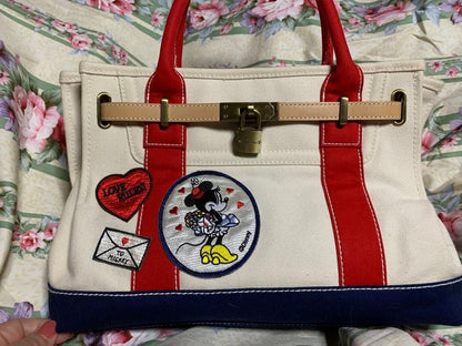 Samantha Thavasa Disney Mickey Canvas Tote Bag Cute Collaboration Used