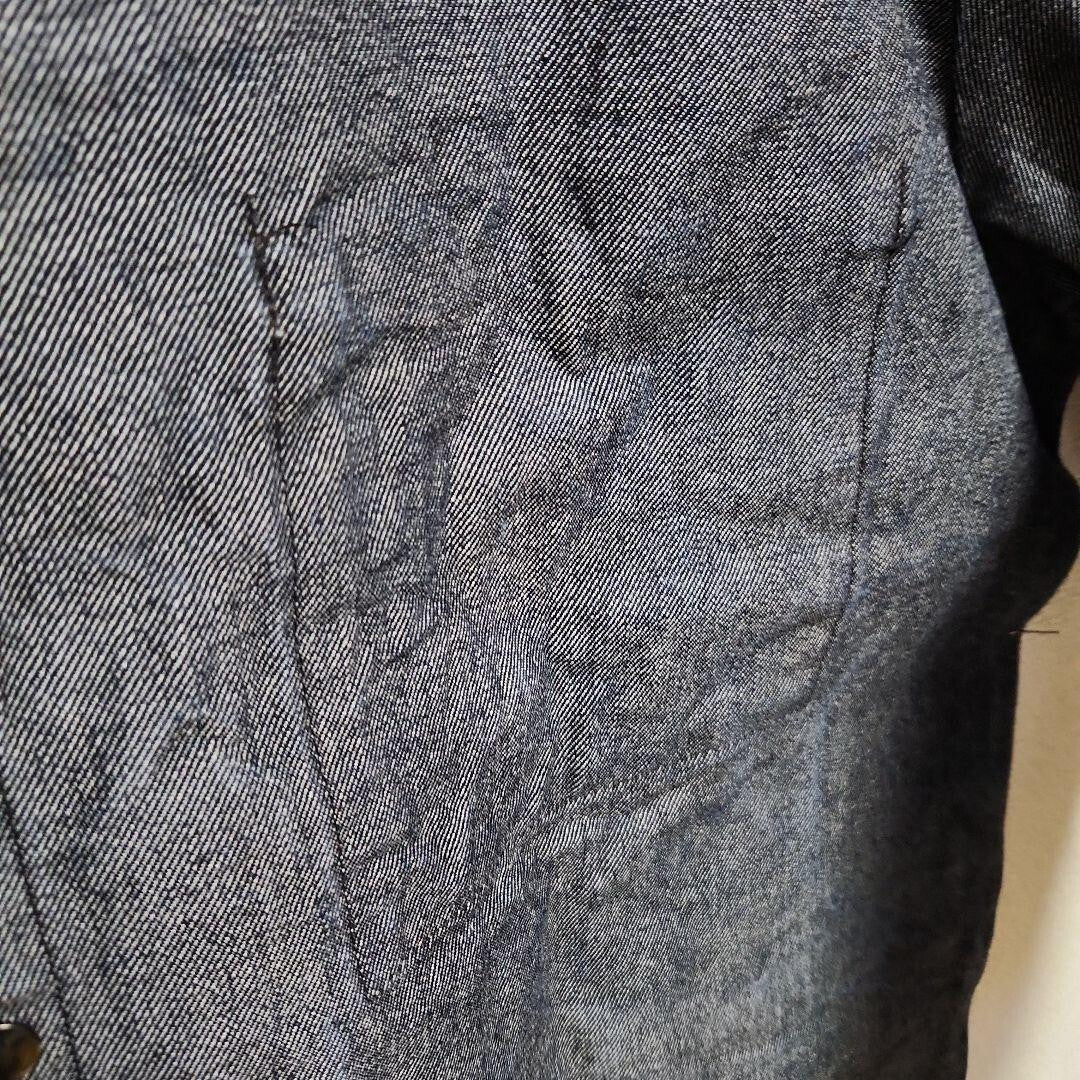 Vintage Denim Jacket Stand Collar Blue Outerwear Size Unknown