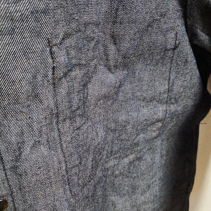 Vintage Denim Jacket Stand Collar Blue Outerwear Size Unknown
