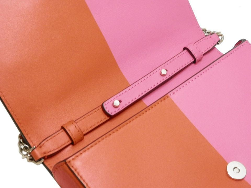 kate spade Long wallet (with coin pocket) Chain Wallet Bicolor Leather
