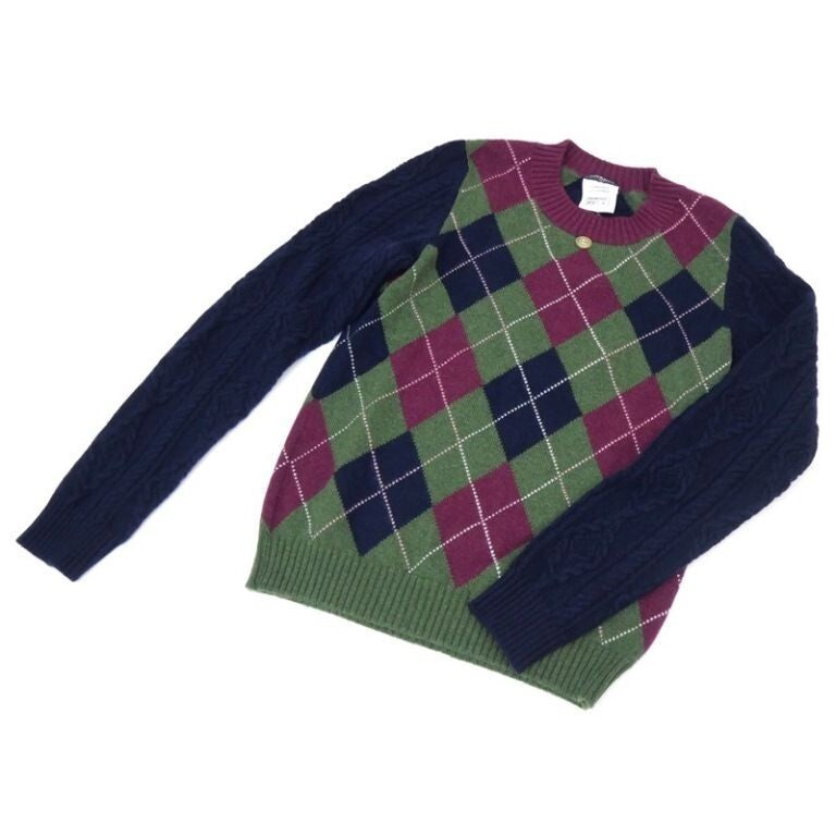 CHANEL Argyle Crew neck Knit Sweater size 38 Multicolor Women's cashmere Used