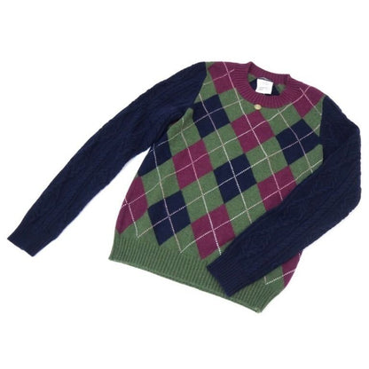 CHANEL Argyle Crew neck Knit Sweater size 38 Multicolor Women's cashmere Used