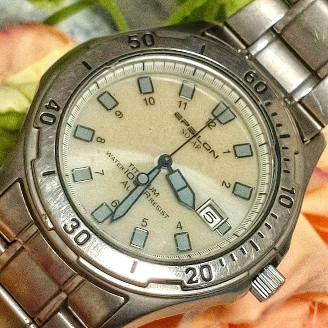 Seiko Alba Epsilon Solar Titanium Watch Mens Rare JDM Limited wrist 17cm