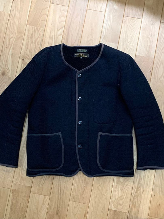 Freeman's No Collar Cardigan Beach Jacket in Browns Beach Cloth