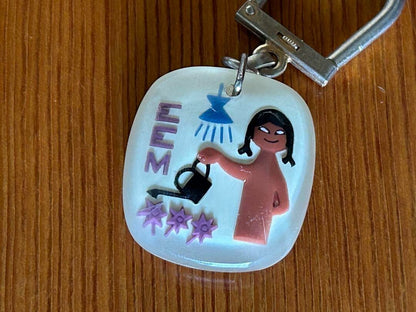 RARE French made BOURBON acrylic vintage keychain EEM Novelty Lefort Opuno