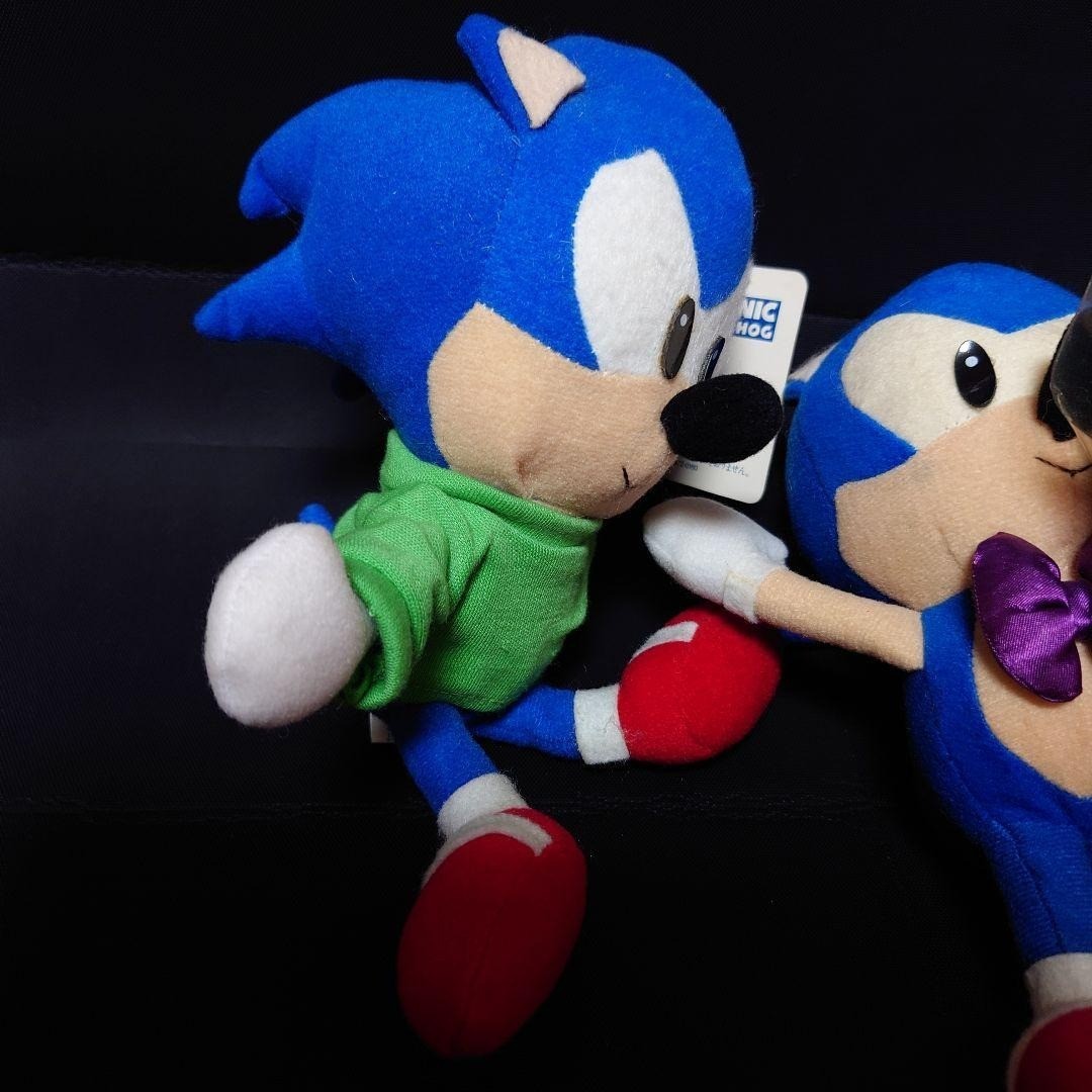 Extremely rare Sonic SEGA plush toy with Sonic and friends dressed up, flower bo
